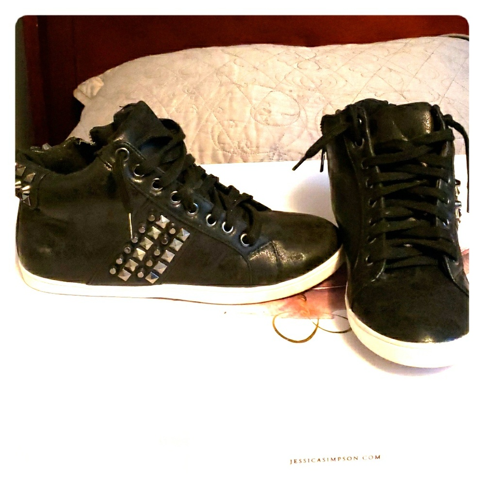 Black studded sneakers